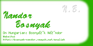 nandor bosnyak business card